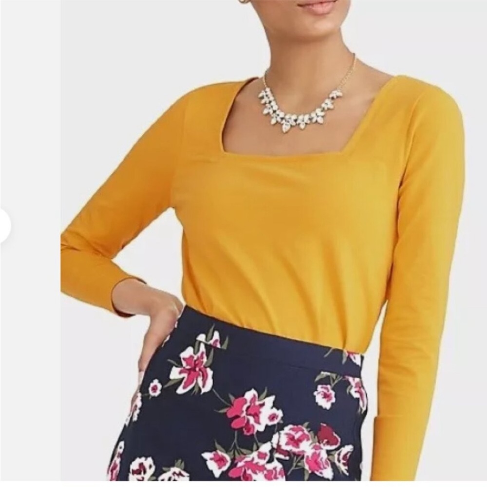 J. Crew Yellow Long Sleeve Blouse